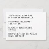 パーソナライズな漫画はキャンプします 招待状 (裏面)