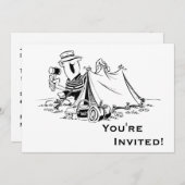 パーソナライズな漫画はキャンプします 招待状 (正面/裏面)