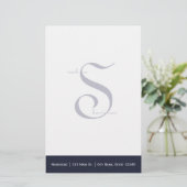 パーソナライズな濃紺の文房具 便箋 (スタンド正面)