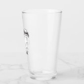 パーソナライズな灰色および白いシーズー(犬)のTzuの漫画犬 タンブラーグラス (左)