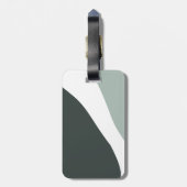 パーソナライズな灰色および緑色のブロック ラゲッジタグ (裏面縦)