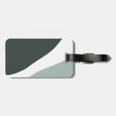 パーソナライズな灰色および緑色のブロック ラゲッジタグ (裏面横)