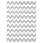 パーソナライズな灰色のピンクのシェブロン クリップボード (裏面)