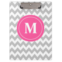 パーソナライズな灰色のピンクのシェブロン