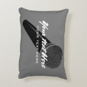 パーソナライズな灰色のマイクロフォンのアクセントの装飾用クッション アクセントクッション (裏面(縦))