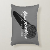 パーソナライズな灰色のマイクロフォンのアクセントの装飾用クッション アクセントクッション (正面(垂直))