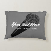 パーソナライズな灰色のマイクロフォンのアクセントの装飾用クッション アクセントクッション (裏面)