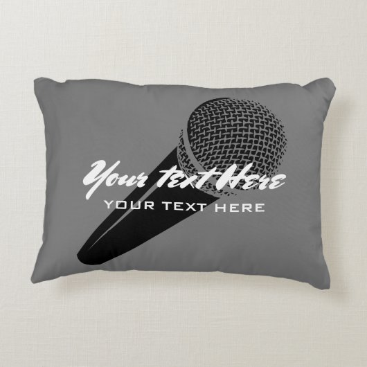 パーソナライズな灰色のマイクロフォンのアクセントの装飾用クッション アクセントクッション (裏面)