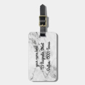 パーソナライズな灰色の大理石の荷物のラベル ラゲッジタグ (正面縦)