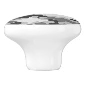 パーソナライズな灰色の迷彩柄のカムフラージュのモノグラムのイニシャル セラミックノブ (側面)