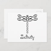 パーソナライズな無限トンボの黒のデザイン ポストカード (正面/裏面)