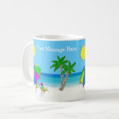 パーソナライズな熱帯コーヒー・マグ、2つのテキスト・ボックス コーヒーマグカップ (正面左)