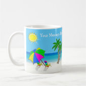 パーソナライズな熱帯コーヒー・マグ、2つのテキスト・ボックス コーヒーマグカップ (左)