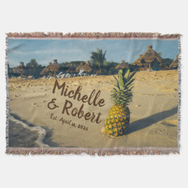 パーソナライズな熱帯ビーチ結婚式の記念品 スローブランケット