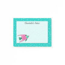 パーソナライズな熱帯魚のピンクおよびティール（緑がかった色）