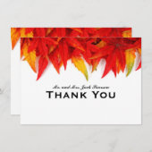 パーソナライズな燃え立つ葉の秋は感謝していしています サンキューカード (正面/裏面)
