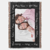 パーソナライズな父の日の写真のブランケット スローブランケット (正面縦)