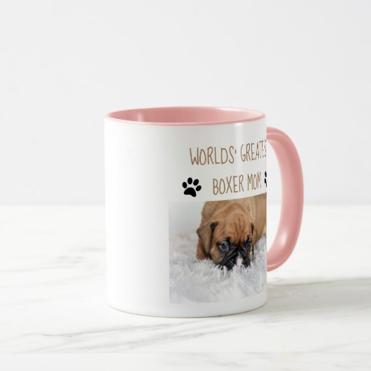 パーソナライズな犬のギフト-ボクサーのお母さん マグカップ (正面右)