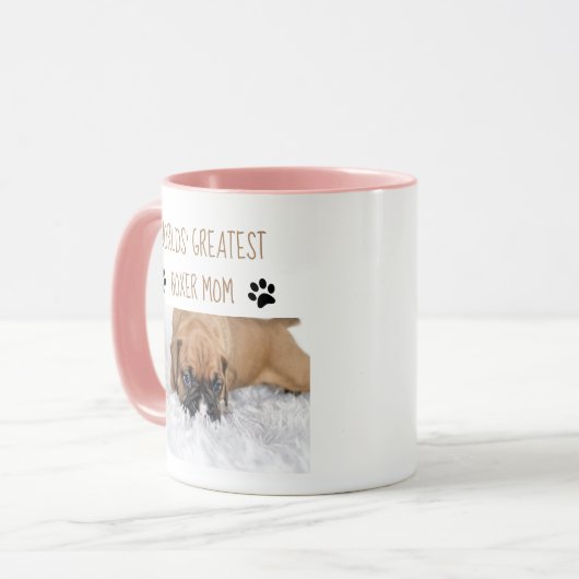 パーソナライズな犬のギフト-ボクサーのお母さん マグカップ (正面左)