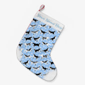 パーソナライズな犬のストッキングに貯蔵するハスキーなクリスマス スモールクリスマスストッキング (正面 (吊り時))
