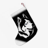 パーソナライズな犬のストッキングに貯蔵するハスキーなクリスマス スモールクリスマスストッキング (裏面 (吊り時))