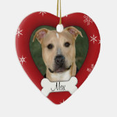 パーソナライズな犬の写真の休日のオーナメント セラミックオーナメント (右)