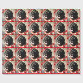 パーソナライズな犬の写真の包装紙のテンプレート ラッピングペーパー (フラット)