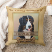 パーソナライズな犬の記念のアイディア、2つの写真、文字 クッション (ブランケット)