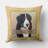 パーソナライズな犬の記念のアイディア、2つの写真、文字 クッション (裏面)