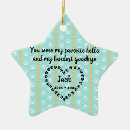 パーソナライズな犬の記念のクリスマスのオーナメント セラミックオーナメント