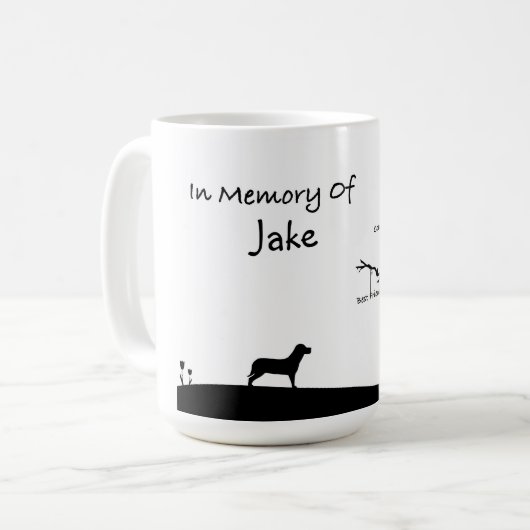 パーソナライズな犬の記念物のマグ コーヒーマグカップ (正面左)