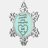 パーソナライズな犬の記念物 スノーフレークピューターオーナメント (右)