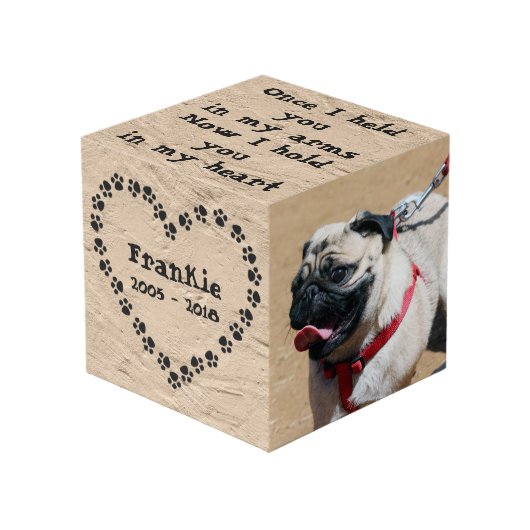 パーソナライズな犬の記念物 フォトキューブ (正面アングル)