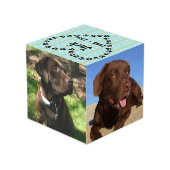 パーソナライズな犬の記念物 フォトキューブ (裏面アングル)