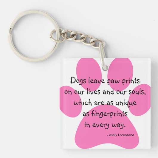 パーソナライズな犬の許可の足は生命Keychainを印刷します キーホルダー (正面)