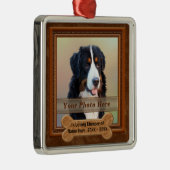 パーソナライズな犬記念のギフトあなたの写真、文字 メタルオーナメント (右)