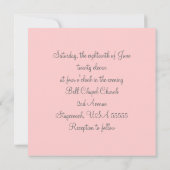 パーソナライズな狩りのテーマのピンクの迷彩柄の結婚式 招待状 (裏面)