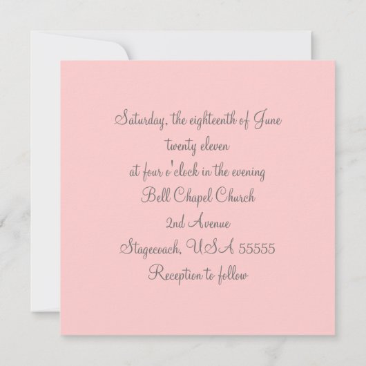 パーソナライズな狩りのテーマのピンクの迷彩柄の結婚式 招待状 (裏面)