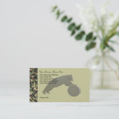 パーソナライズな狩りのテーマの迷彩柄の名刺 名刺 (スタンド正面)