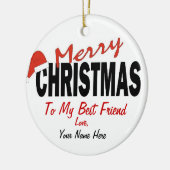 パーソナライズな猫の親友のクリスマスのオーナメント セラミックオーナメント (左)