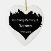 パーソナライズな猫の記念のオーナメント セラミックオーナメント (右)