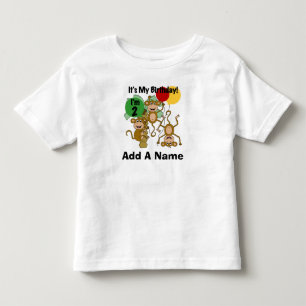 パーソナライズな猿の輝やきの第2誕生日のTシャツ トドラーTシャツ