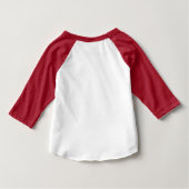 パーソナライズな猿の野球の第1誕生日のTシャツ ベビーTシャツ (裏面)