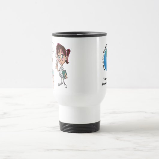 パーソナライズな獣医のギフトあなたの文字、写真 トラベルマグ (中央)