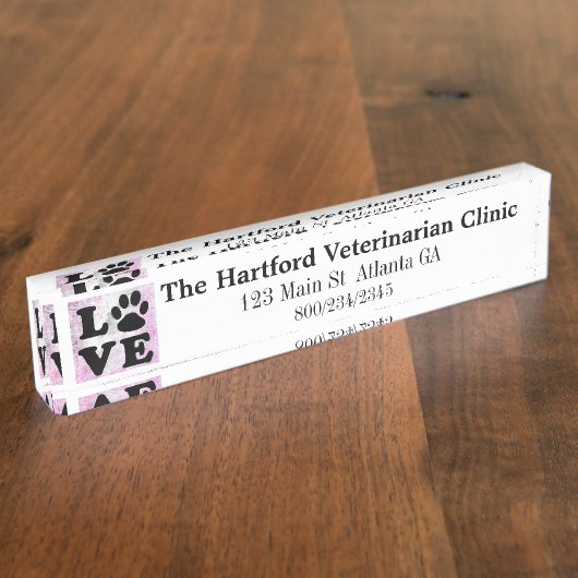 パーソナライズな獣医の名札 デスクネームプレート (側面)