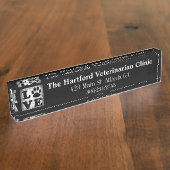 パーソナライズな獣医の名札 デスクネームプレート (側面)