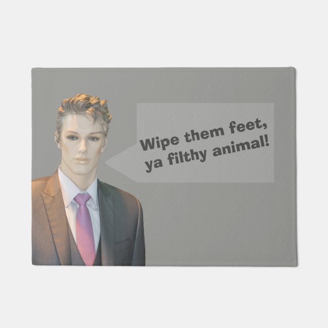 パーソナライズな玄関マット-文字を加えて下さい- (カスタムな色) ドアマット (正面)