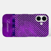 パーソナライズな王室のな紫色の銀の宝石 Case-Mate iPhoneケース (裏面 (横))