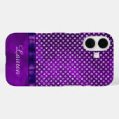 パーソナライズな王室のな紫色の銀の宝石 Case-Mate iPhoneケース (裏面 (横))