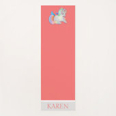 パーソナライズな珊瑚及びカラフルの虹のユニコーン ヨガマット (正面)